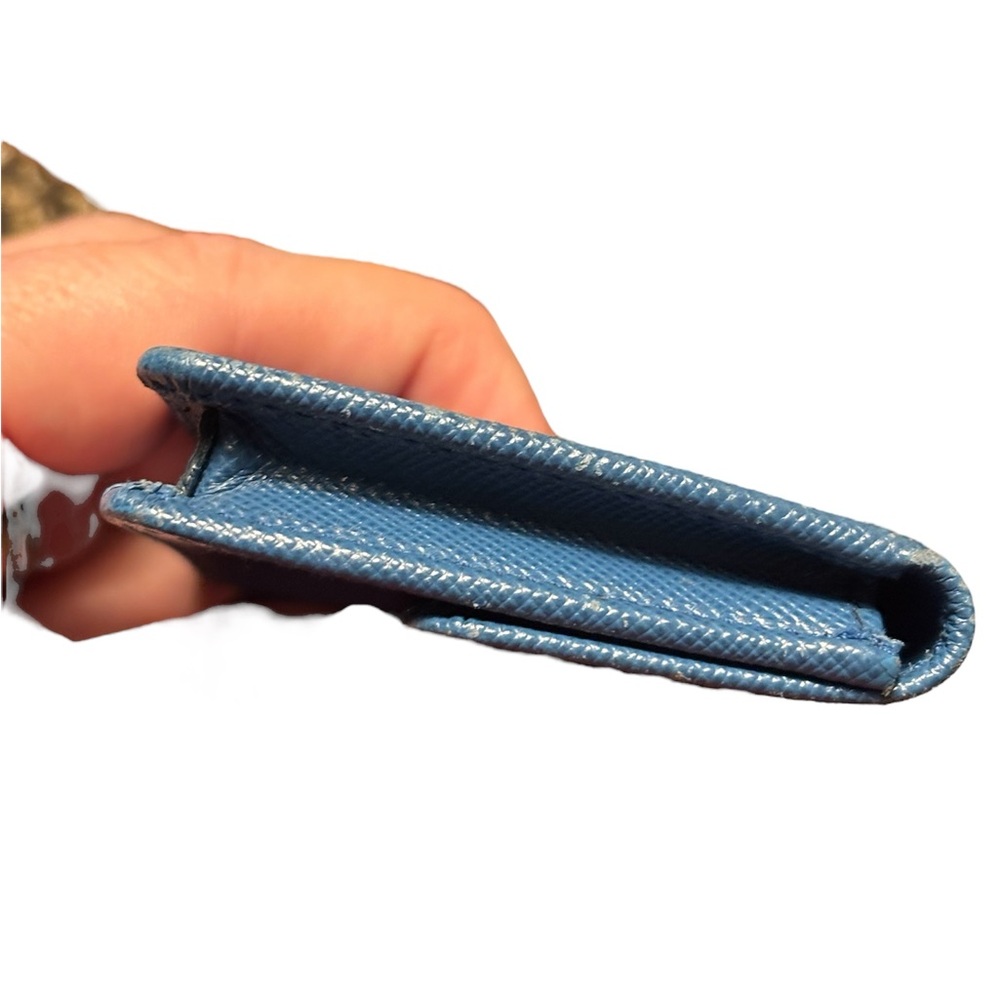 Prada Blue Leather Card Holder - Picture 7 of 11